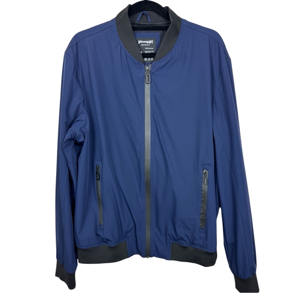 YOUNGLA Men's Bomber WindbreakerJacket Size Large Trendy Street Wear Casual